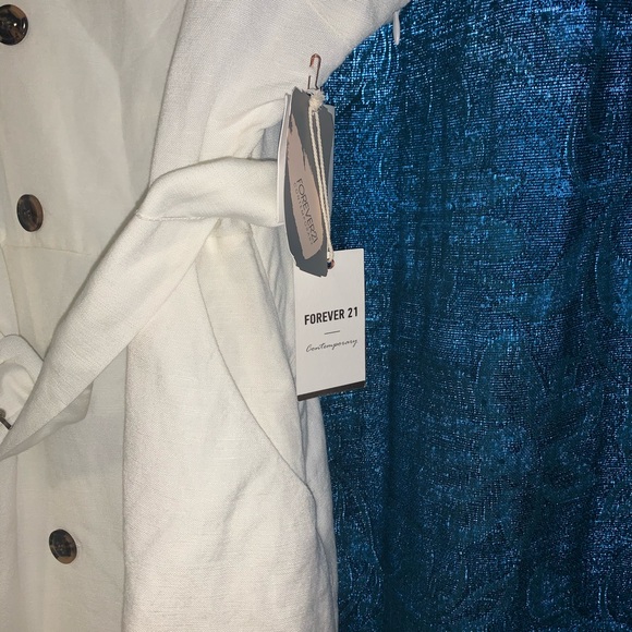 SOLD 2/$15 Forever 21 white linen blend dress - Picture 5 of 6